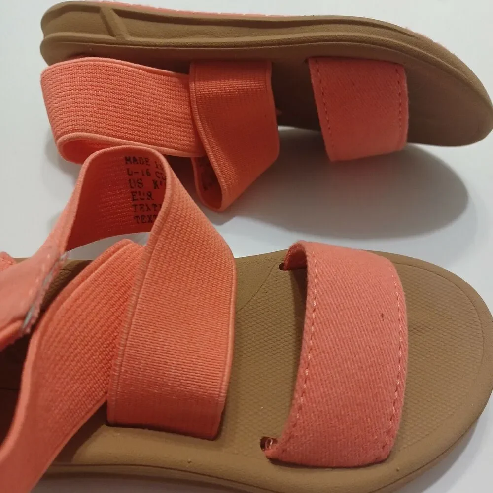 Reef Girls D-16 CLC Sandals Coral Brown Stretch Ankle Strap 3‎ k 4k New